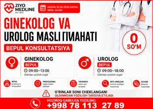 BEPUL GINEKOLOG VA UROLOG KONSULTATSIYASI ZIYO MEDLINE CLINIC'DA!